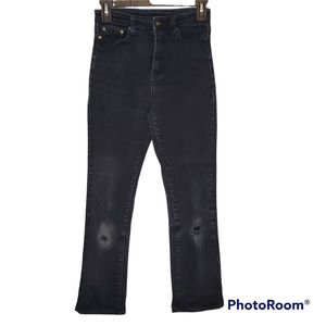 Lazy Oaf high waisted distressed black straight leg mom jean size‎ 24